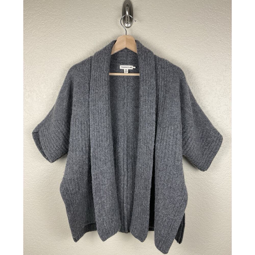 Toad&Co Womens Cardigan M Wool Gray Open Front Ethical Cozy Outdoor